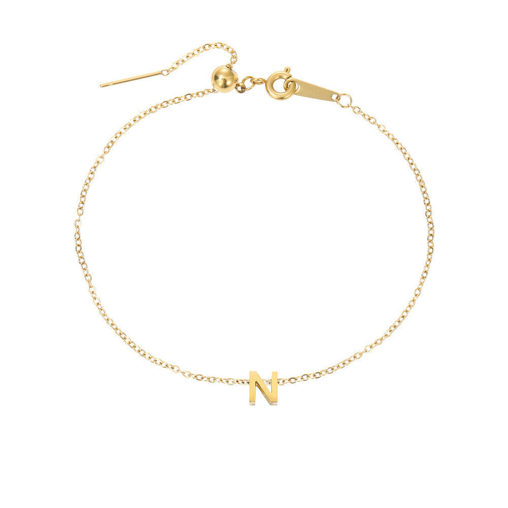 26 Letters Fashion Personality Stainless Steel Letter Bracelet