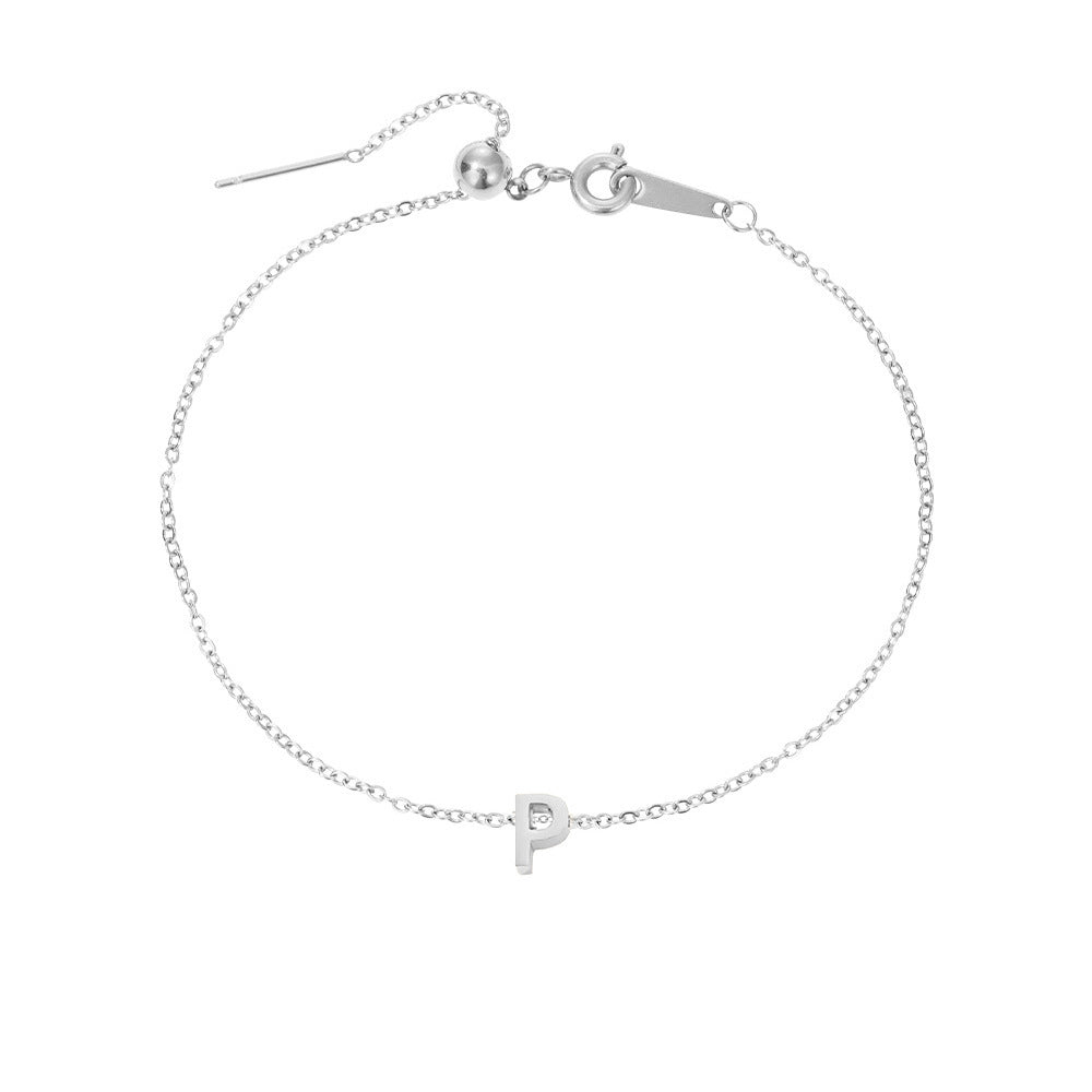 26 Letters Fashion Personality Stainless Steel Letter Bracelet