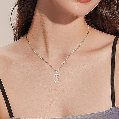 26 Letters Niche Sterling Silver Letter Necklace Clavicle Chain